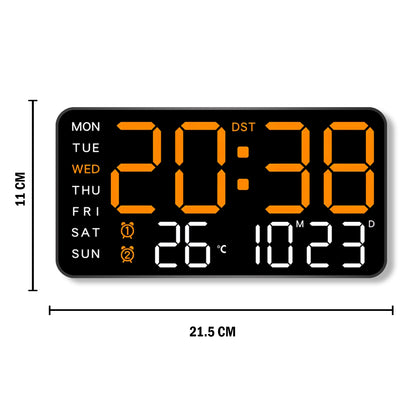 Modern Wall Clock & Table Alarm Clock - Orange (21.5x11 CM)