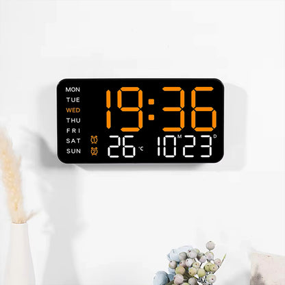Modern Wall Clock & Table Alarm Clock - Orange (21.5x11 CM)