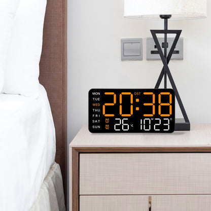 Modern Wall Clock & Table Alarm Clock - Orange (21.5x11 CM)