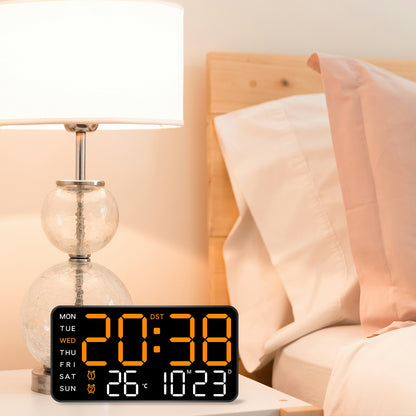Modern Wall Clock & Table Alarm Clock - Orange (21.5x11 CM)