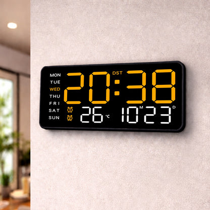 Modern Wall Clock & Table Alarm Clock - Orange (21.5x11 CM)