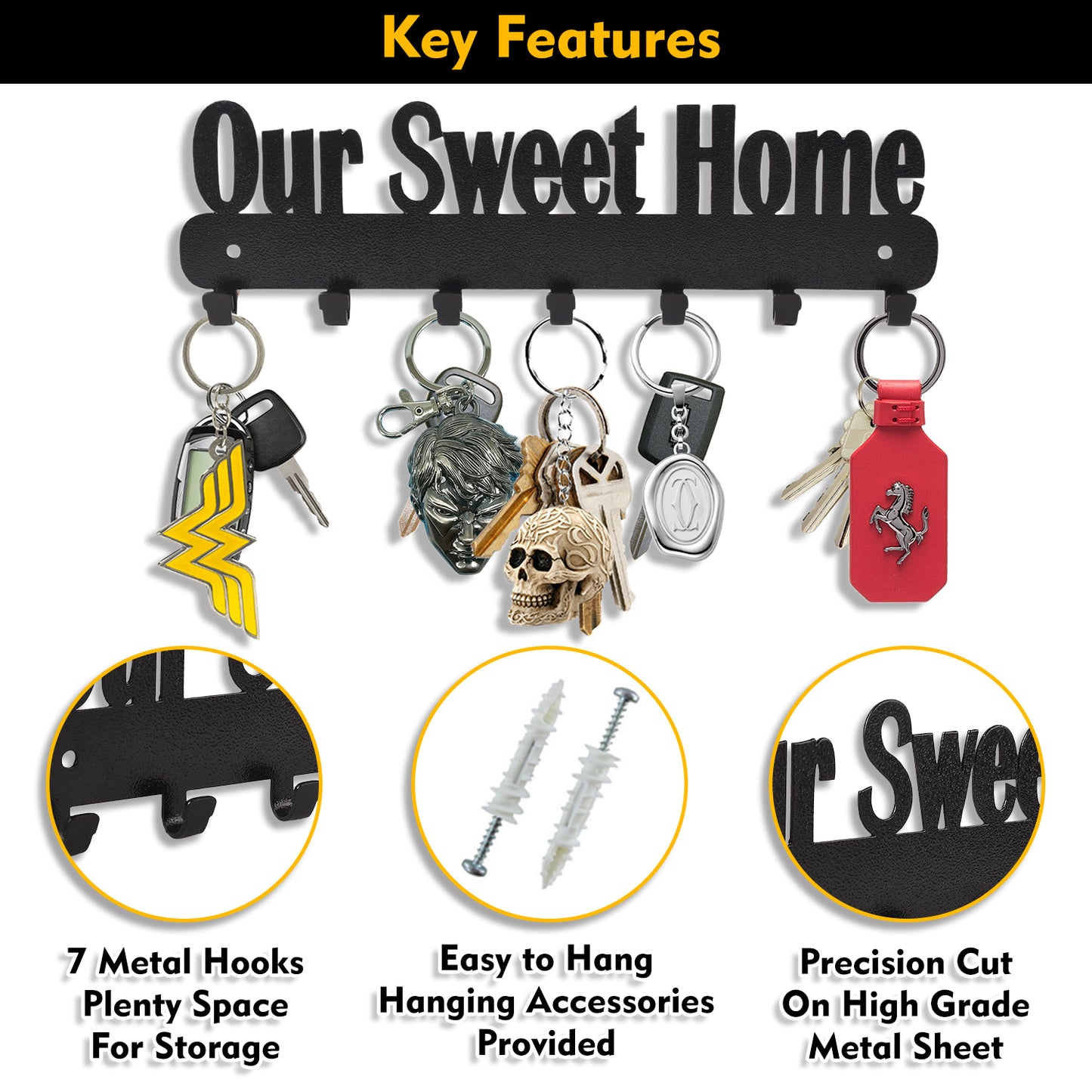 Our Sweet Home Small Metal Key Holder