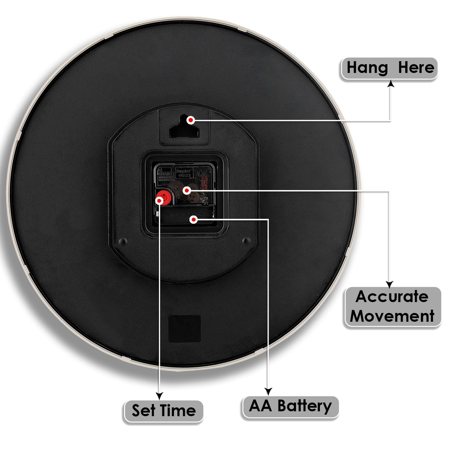 Modern Wall Clock | Wall Clocks for Living Room | Wall Clock For Home - Silver (32x32 CM)