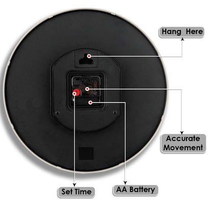 Modern Wall Clock | Wall Clocks for Living Room | Wall Clock For Home - Silver (32x32 CM)