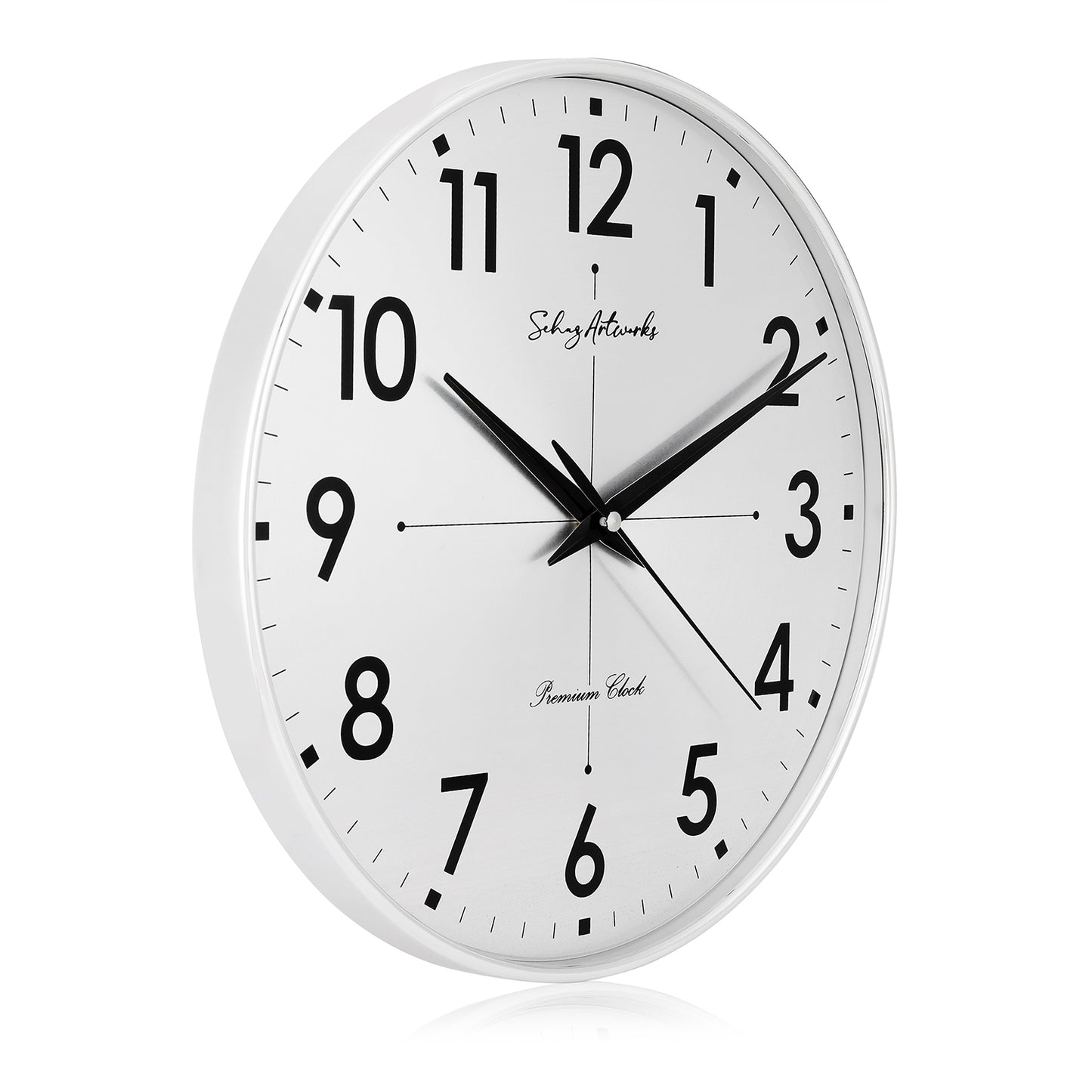 Modern Wall Clock | Wall Clocks for Living Room | Wall Clock For Home - Silver (32x32 CM)