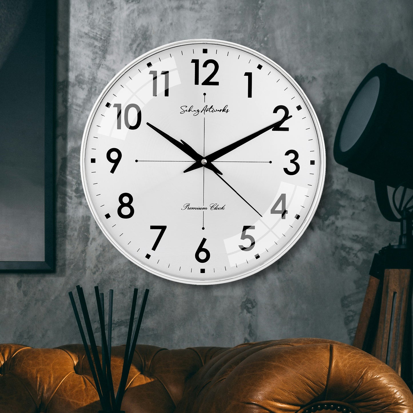 Modern Wall Clock | Wall Clocks for Living Room | Wall Clock For Home - Silver (32x32 CM)