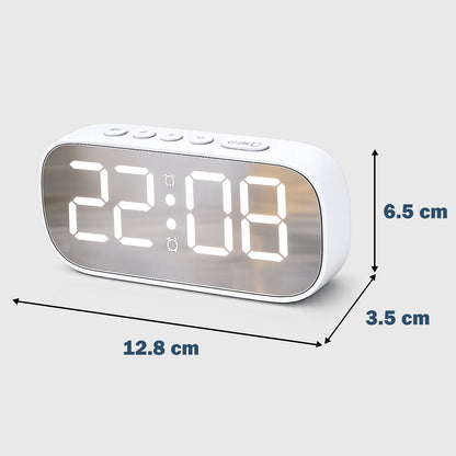 Modern Digital Alarm Clock | Smart Bedside & Desk Clock - White (12.8x6.5 CM)