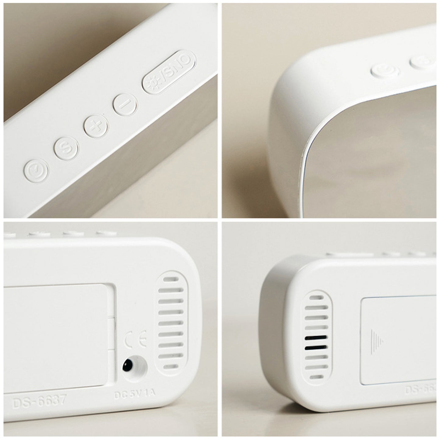 Modern Digital Alarm Clock | Smart Bedside & Desk Clock - White (12.8x6.5 CM)