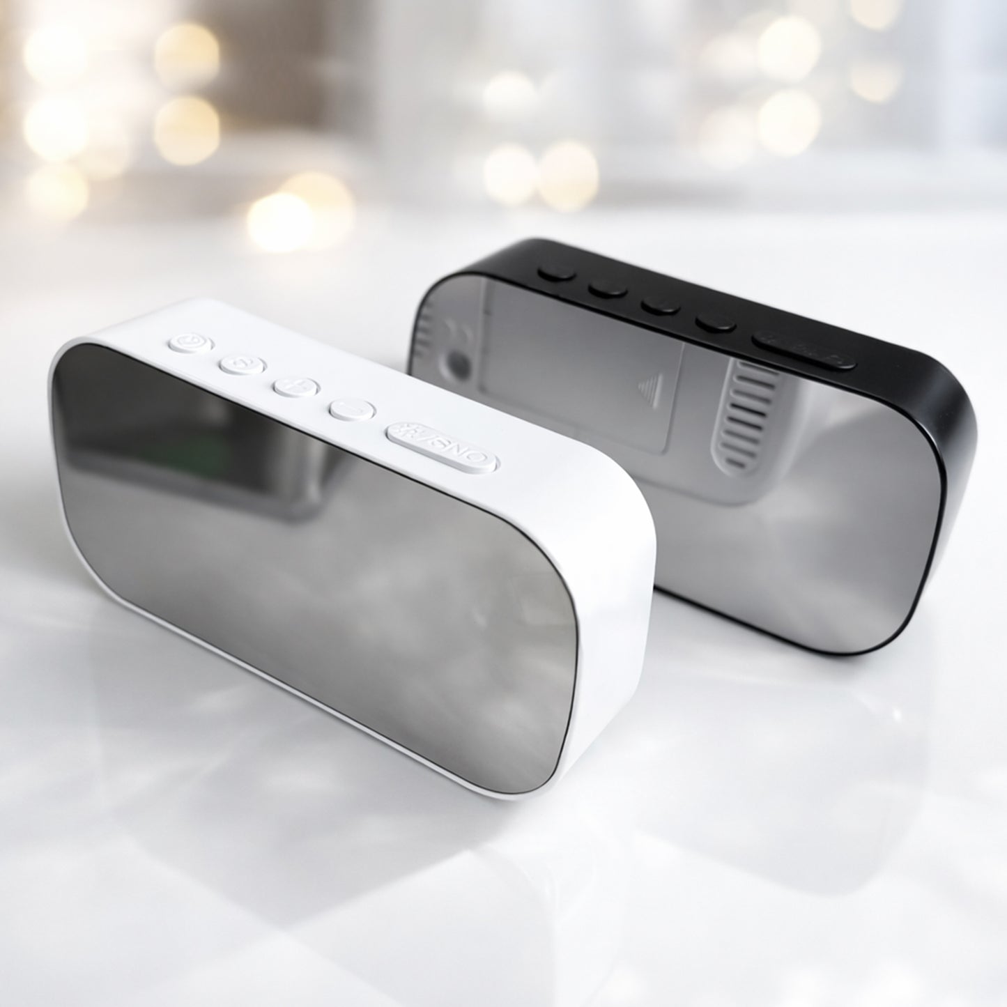 Modern Digital Alarm Clock | Smart Bedside & Desk Clock - White (12.8x6.5 CM)