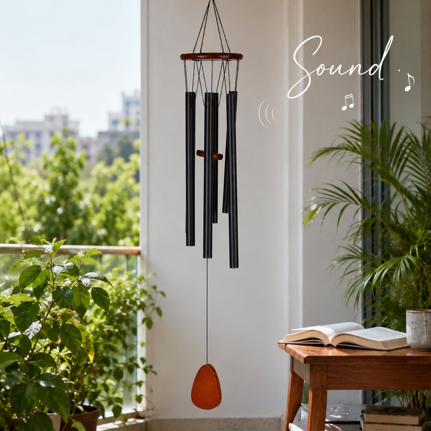 Metal Wind Chime (5-Tube, 95 cm) for Home, Balcony & Garden