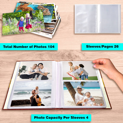 Beautiful Photos Photo Album Size 4X6 Holds 104 Photos