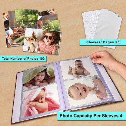 Lovable Memo Photo Album Size 4X6 Holds 72 Photos