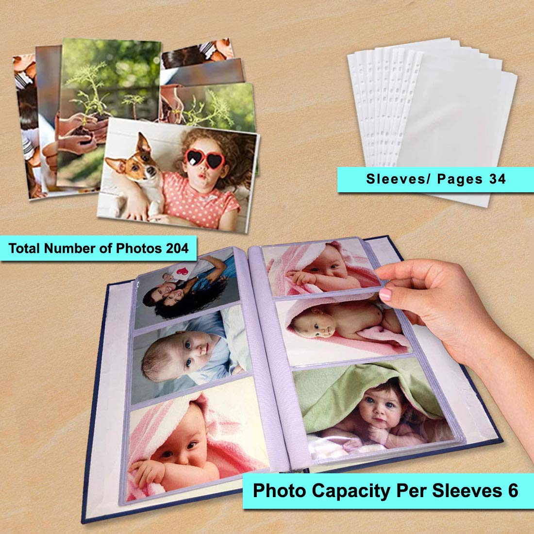 Lovable Memo Photo Album 4X6 Size Holds 204 Photos