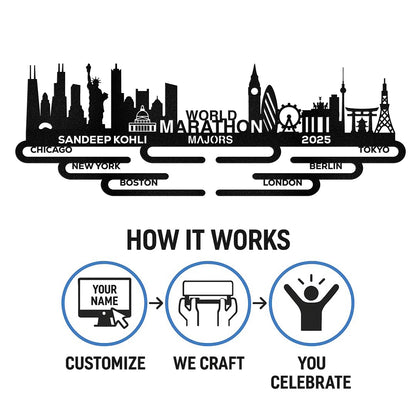 Customized World Marathon Majors Medal Hanger