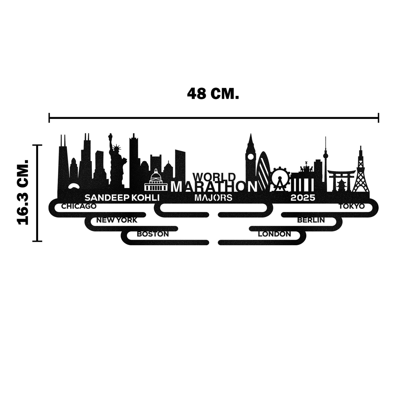 Customized World Marathon Majors Medal Hanger