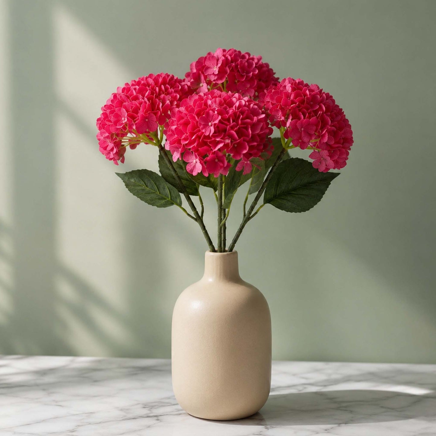 Pink Hydrangea Artificial Flower for Vases | 4 Stems 68 CM (Without Vase)