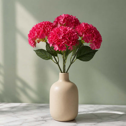 Pink Hydrangea Artificial Flower for Vases | 4 Stems 68 CM (Without Vase)